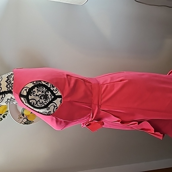 Calvin Klein faux wrap ruffle hem sz 2 pink dress Easter Spring - Picture 5 of 11